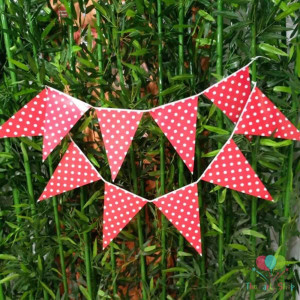 Red Polka Dot Bunting 10 Feet